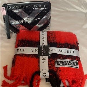 VS bundle- Scarf & Makeup Bag Victoria’s Secret Items